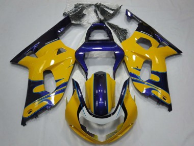 2001-2003 Suzuki GSXR 600 / GSXR 750 Motorcycle Fairings - Yellow Blue UK