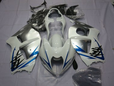 1996-2007 Suzuki GSXR 1300 Motorcycle Fairings - White Silver Blue UK