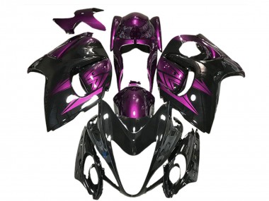 2008-2020 Suzuki GSXR 1300 Motorcycle Fairings - Glossy Black and Deep Purple UK