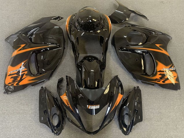 2008-2020 Suzuki GSXR 1300 Motorcycle Fairings - Glossy Black Orange UK