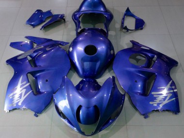 1996-2007 Suzuki GSXR 1300 Motorcycle Fairings - Glossy Blue Silver Logo UK