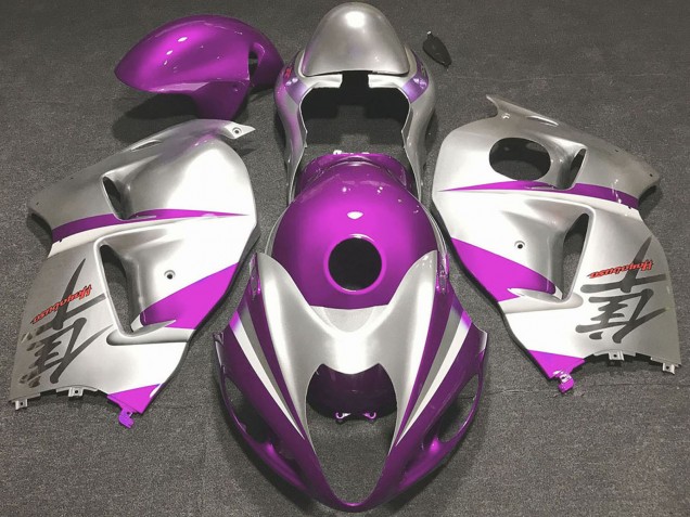 1996-2007 Suzuki GSXR 1300 Motorcycle Fairings - Glossy Pink and Silver UK