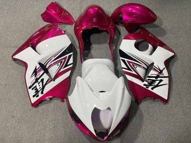 1996-2007 Suzuki GSXR 1300 Motorcycle Fairings - Glossy White Pink UK