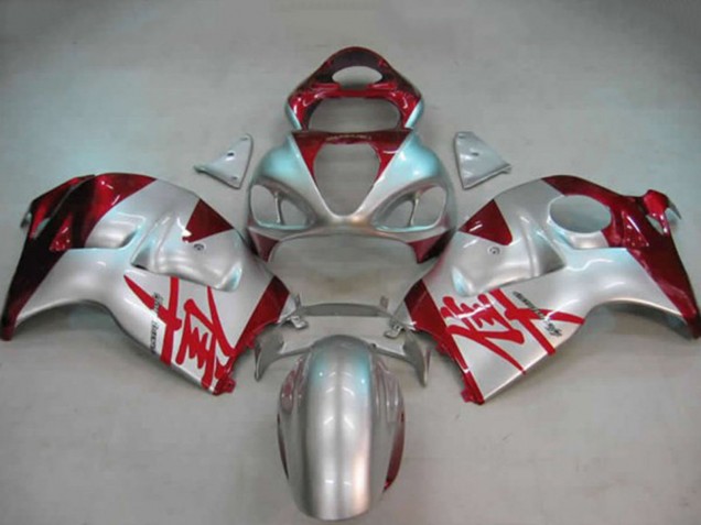 1996-2007 Suzuki GSXR 1300 Motorcycle Fairings - Silver Red UK
