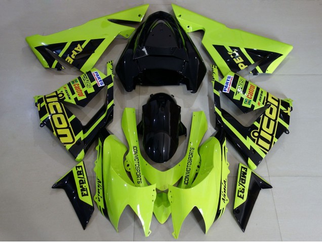 2004-2005 Kawasaki ZX10R Motorcycle Fairings - Custom High Viz Yellow UK