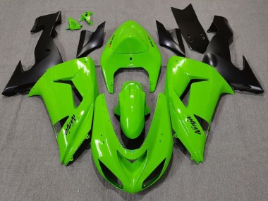 2006-2007 Kawasaki ZX10R Motorcycle Fairings - Green Matte Black UK