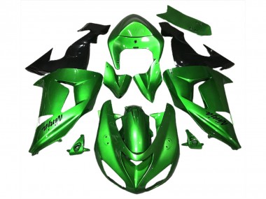 2006-2007 Kawasaki ZX10R Motorcycle Fairings - Green Glossy Black UK
