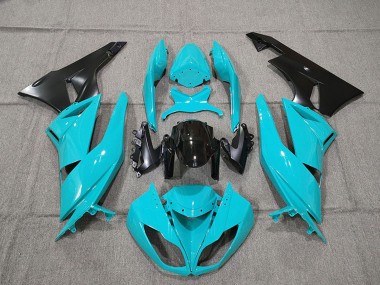 2009-2012 Kawasaki ZX6R Motorcycle Fairing Kits - Blue Glossy Black UK
