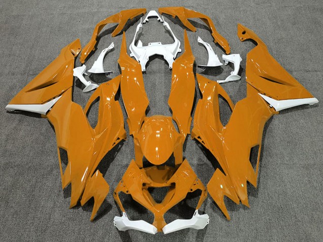 2019-2022 Kawasaki ZX6R Motorcycle Fairings - White Orange UK
