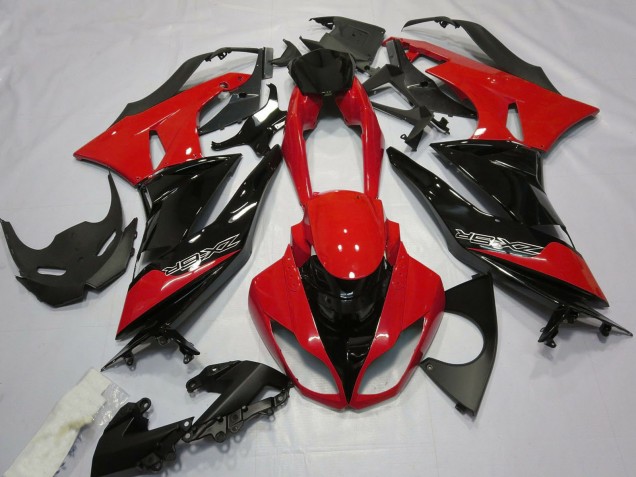 2009-2012 Kawasaki ZX6R Motorcycle Fairings - Red Glossy Black UK