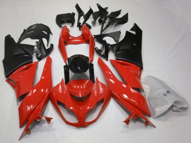 2009-2012 Kawasaki ZX6R Motorcycle Fairings - Red Glossy Black Matte Black UK