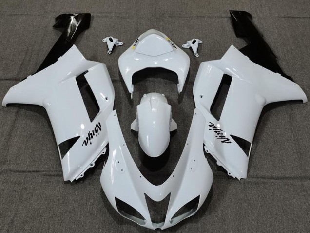 2007-2008 Kawasaki ZX6R Motorcycle Fairings - Plain White Gloss UK