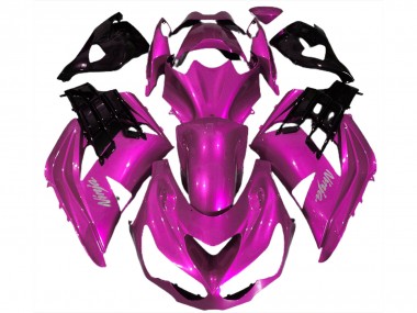 2012-2024 Kawasaki ZX14R ZZR1400 Motorcycle Fairings - Hot Pink Black UK