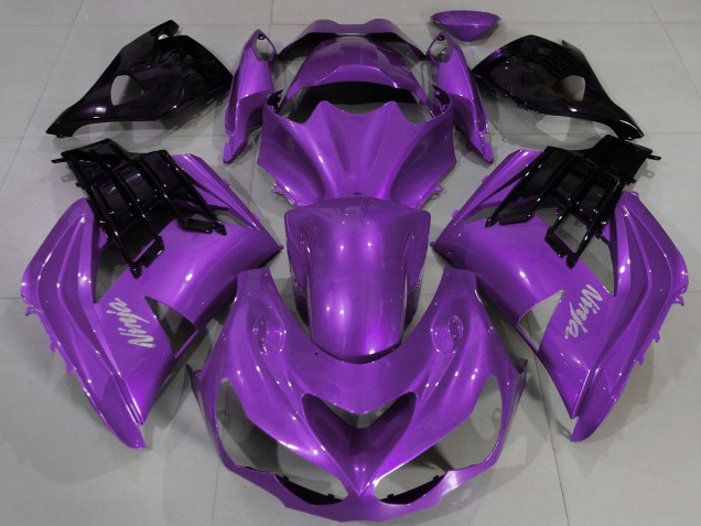 2012-2024 Kawasaki ZX14R ZZR1400 Motorcycle Fairing - Purple Black UK