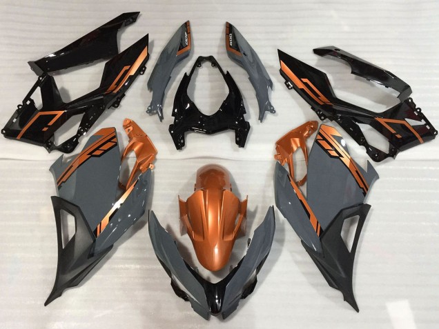 2018-2024 Kawasaki Ninja 400 Motorcycle Fairings - Orange Nardo Grey Glossy Black UK
