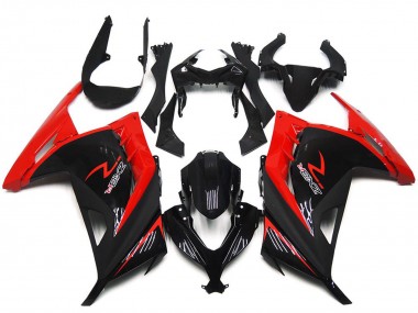 2013-2024 Kawasaki Ninja 300 Motorcycle Fairings - Red Glossy Black UK