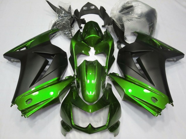 2008-2012 Kawasaki Ninja 250 Motorcycle Fairings - Green Matte Black UK