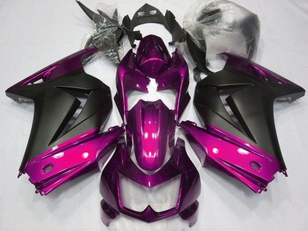 2008-2012 Kawasaki Ninja 250 Motorcycle Fairings - Pink Matte Black UK