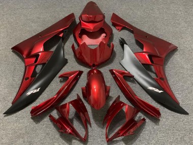 2006-2007 Yamaha R6 Motorcycle Fairings - Red Matte Black UK