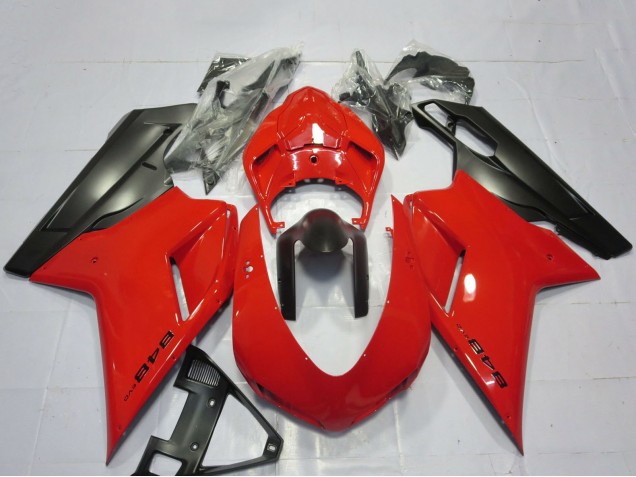 2007-2014 Ducati 848 Motorcycle Fairings - Red Matte Black UK
