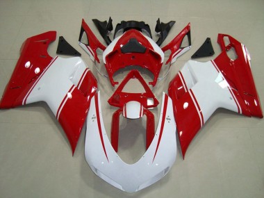 2007-2014 Ducati 848 1098 1198 Motorcycle Fairings - White Red UK
