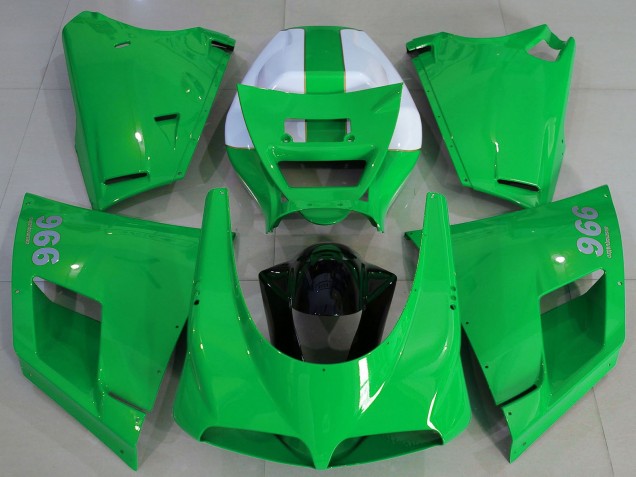 1993-2005 Ducati 996 Motorcycle Fairings - Glossy Green White UK
