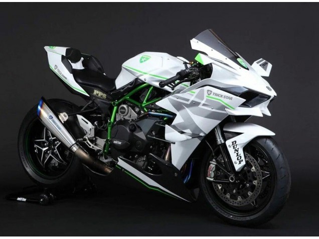 2015-2022 Kawasaki Ninja H2 Motorcycle Fairings - White Silver Green UK