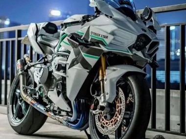 2015-2022 Kawasaki Ninja H2 Motorcycle Fairings - White with Green Lines UK
