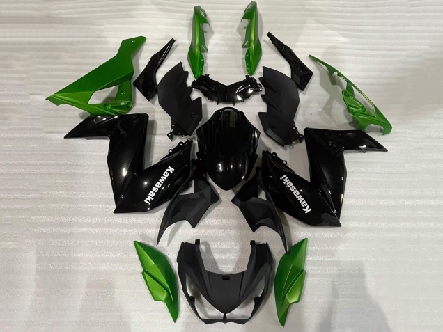 2015-2016 Kawasaki Z250/Z300 Motorcycle Fairing - Green Glossy Black UK
