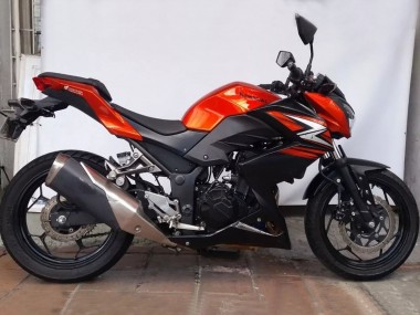 2015-2016 Kawasaki Z250/Z300 Motorcycle Fairings - Orange Red Matte Black UK