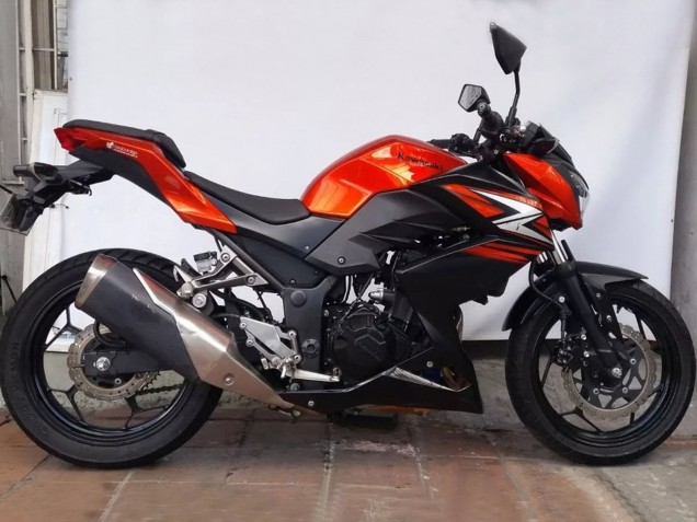 2015-2016 Kawasaki Z250/Z300 Motorcycle Fairings - Orange Red Matte Black UK