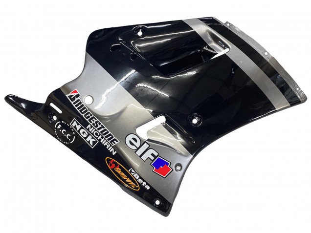 1989-1990 Kawasaki ZXR250 Motorcycle Fairings - Glossy Black Grey Elf Touch4 Bridgestone UK