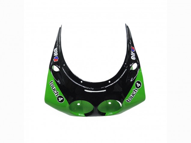 1989-1990 Kawasaki ZXR250 Motorcycle Fairings - Green Glossy Black Elf Touch4 Bridgestone UK