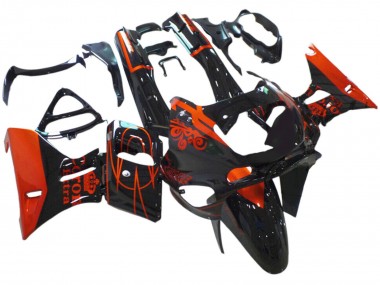 1998-2003 Kawasaki ZZR600 Motorcycle Fairings - Glossy Black Red Corona Extra UK