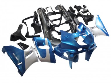 1998-2003 Kawasaki ZZR600 Motorcycle Fairings - Blue Silver Black UK