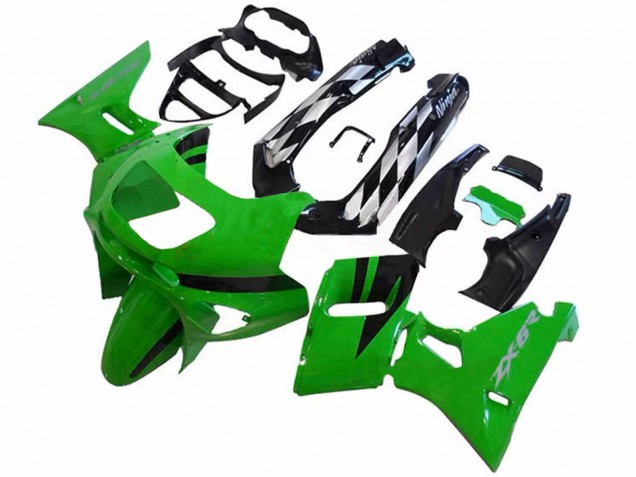 1998-2003 Kawasaki ZZR600 Motorcycle Fairings - Green Glossy Black UK