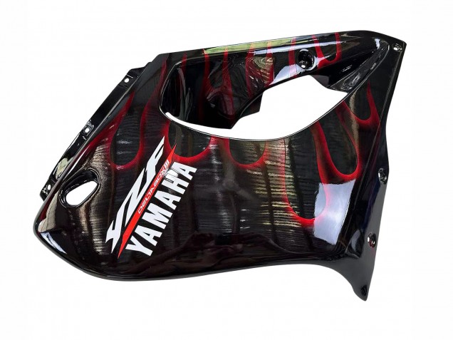 1997-2007 Yamaha YZF 1000R Thunderace Motorcycle Fairings - Black with Dark Red Flame UK