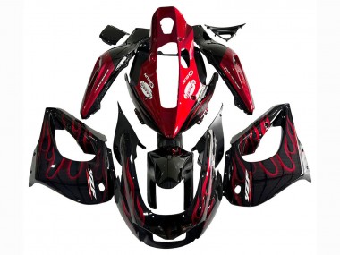 1997-2007 Yamaha YZF 1000R Thunderace Motorcycle Fairing Kits - Black with Red Flame UK