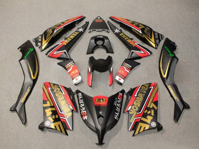 2012-2014 Yamaha TMAX530 Motorcycle Fairings - Matte Black Gold Red UK