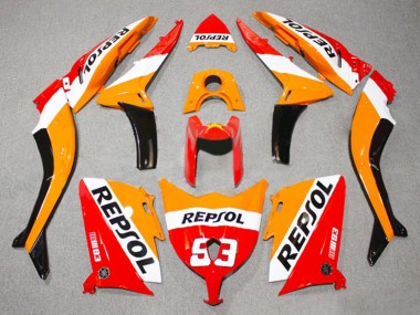 2012-2014 Yamaha TMAX530 Motorcycle Fairings - Red Orange White Repsol 93 UK