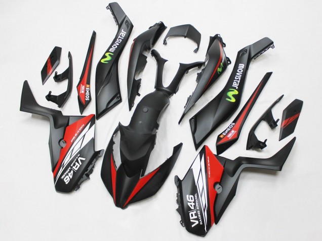 2017-2021 Yamaha XMAX300 Motorcycle Fairings - Matte Black Red MoviStar ENEOS 46 UK