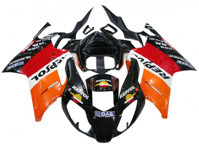2003-2006 Aprilia RSV1000 Motorcycle Fairings - Orange White Red Black Repsol UK