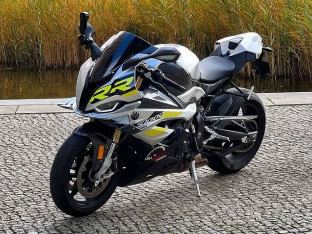 2023-2024 BMW S1000RR Motorcycle Fairings - Silver Yellow Carbon Fiber UK