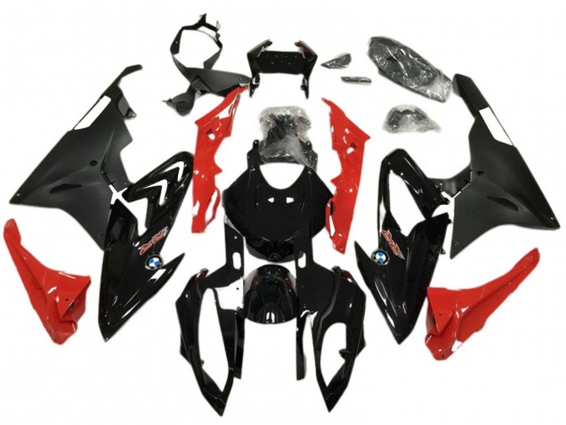 2017-2018 BMW S1000RR Abs Motorcycle Fairings - Red Glossy Black Matte Black UK