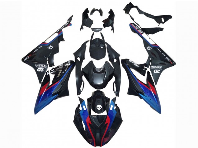 2017-2018 BMW S1000RR Motorcycle Fairings - Blue Red Glossy Black Castrol UK