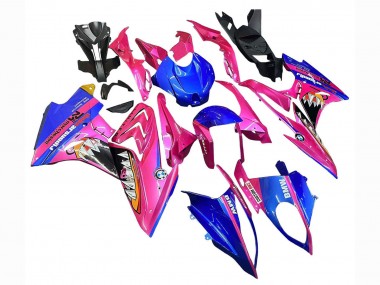 2017-2018 BMW S1000RR Motorcycle Fairings - Pink Blue Yellow Shark UK