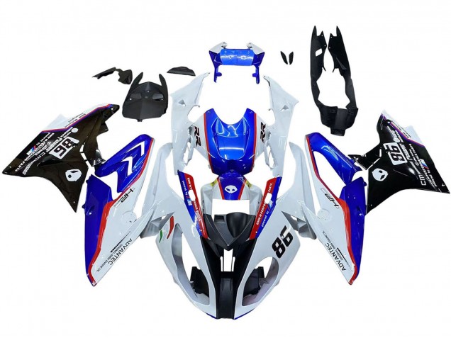 2017-2018 BMW S1000RR Bike Fairings - White Blue Red Glossy Black UK
