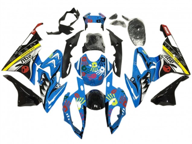 2017-2018 BMW S1000RR Motorcycle Fairings - Blue Yellow Black Shark UK
