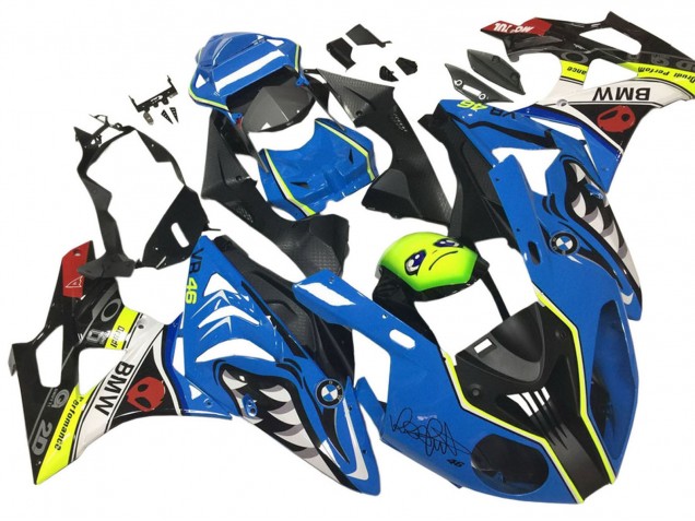 2009-2014 BMW S1000RR Motorcycle Fairings - Blue Yellow Red Black Shark VR 46 UK