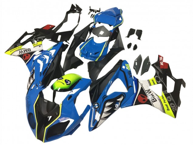 2009-2014 BMW S1000RR Motorcycle Fairings - Blue Yellow Red Black Shark VR 46 UK